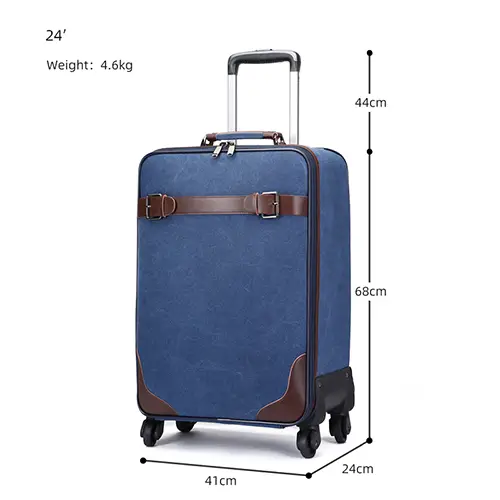 Vintage-Style Hard Shell Trolley Suitcase